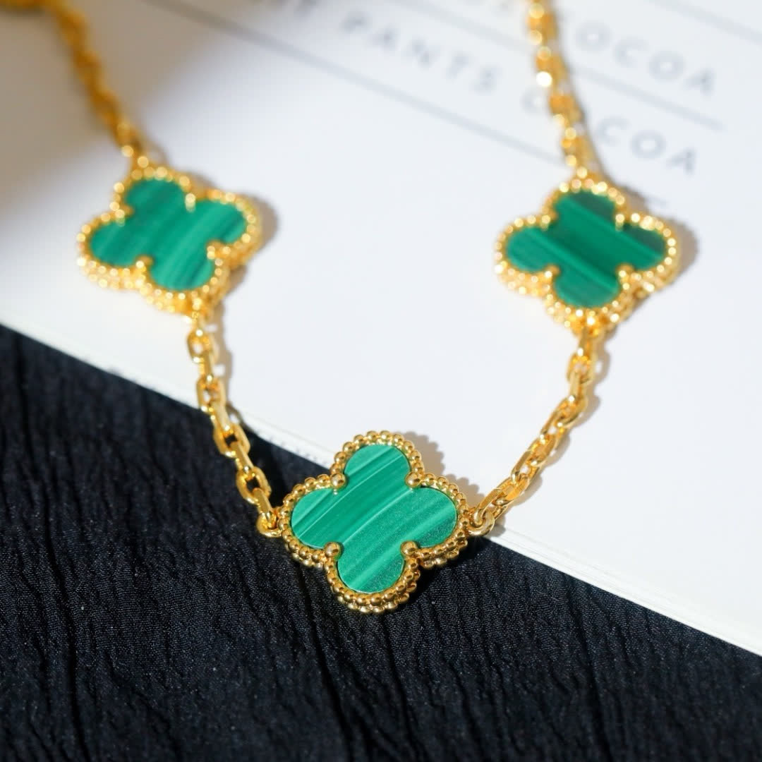 Van Cleef & Arpels Vintage Alhambra Gold Bracelet with Malachite